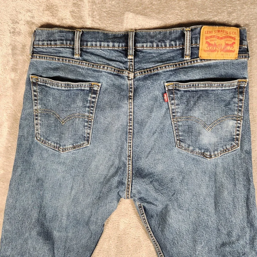 Levi's 505 Regular Fit Jeans Mens 38x30 Blue Excellent Straight Leg‎ Denim